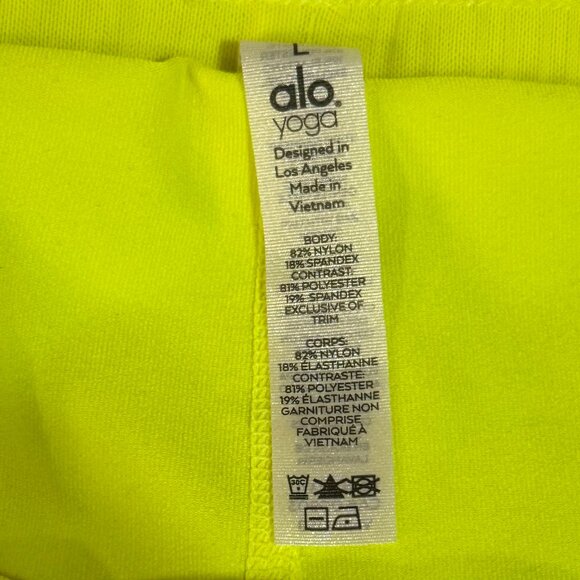 "Alo Yoga" High-Performance Shorts - Vibrant Yellow - Women's Size Large NWOT's - Picture 5 of 5